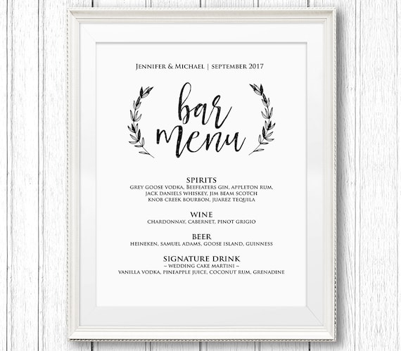 wedding drink menu template free wedding bar menu sign printable reception sign template wedding drink menu template free wedding bar menu sign printable reception sign template