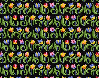 Jane Sassaman Mini Tulips Mexican Spring Fever fabric