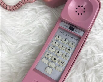 Vintage Retro Spectra-Phone Push Button Phone Pink/Rose Works