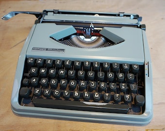 Vintage Hermes Baby Typewriter, Industrial 1960s Working, portable typewriter