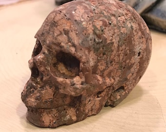 Skull 2.1" Leopard Skin Jasper *Carved Crystal* Realistic* Crystal Healing* Awesome*