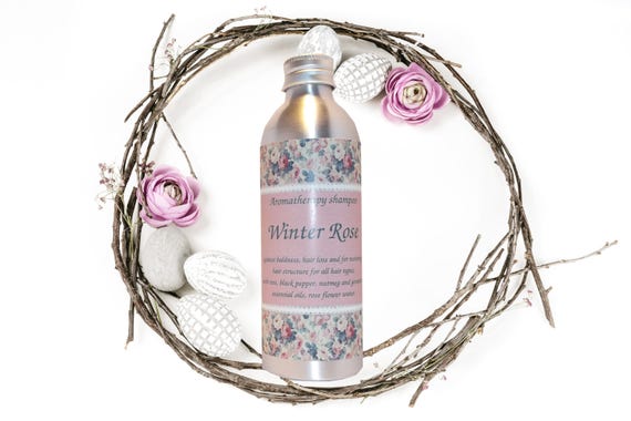 Sulfate-free aromatherapy shampoo against hair loss and balding "Winter Rose"