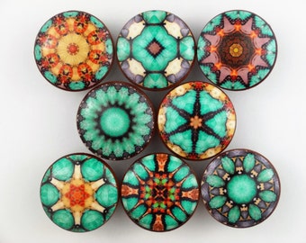 Set of 8 Cairo Mandala Print Cabinet Knobs