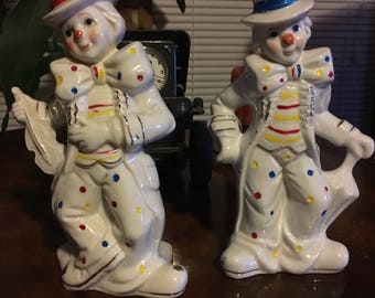 Set of two collectible clowns