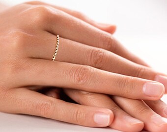 Gold Filled Bead Stack Ring, Bead Ring, Thin Gold Ring, Gold Stackable Ring, Gold Stack Ring, Gold Stacking Ring, Tiny Gold Ring, Thin Ring