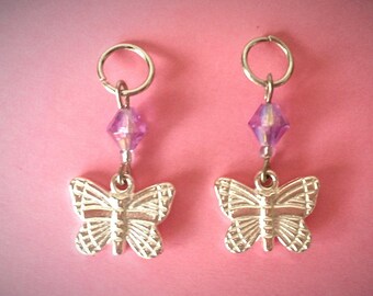 Hearing Aid Jewelry: Silver Butterflies! Also available in a matching Mother/Daughter Set!