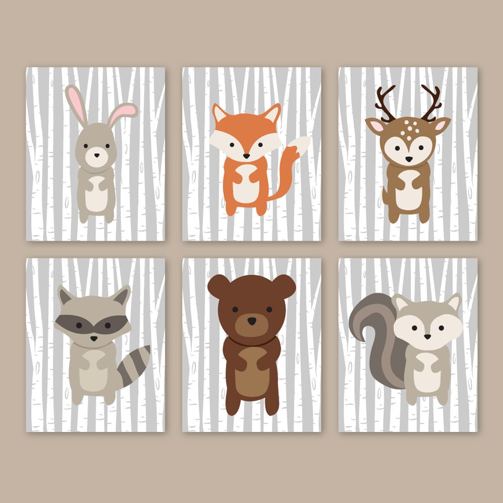 Woodland Nursery Wall Art Forest Animals Woodland Wall Art