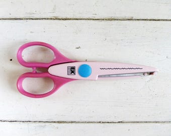 Scrapbooking scissors, Paper scissors, pink scissors, scrolled edge, paper crafts, paper cutting