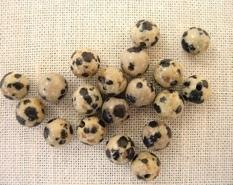 60 dalmatienrondes Jasper beads 6mm smooth