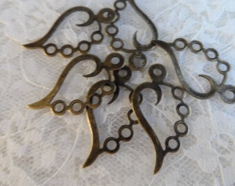 Vintage gold or silver plate plate brass unusual connectors,1&1/4"x5/8th",6pcs-KC437