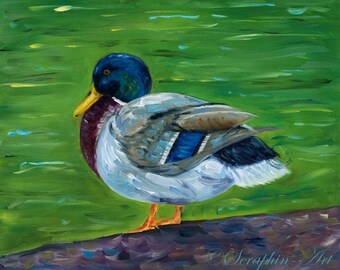 Wildlife Duck Original Oil Painting
