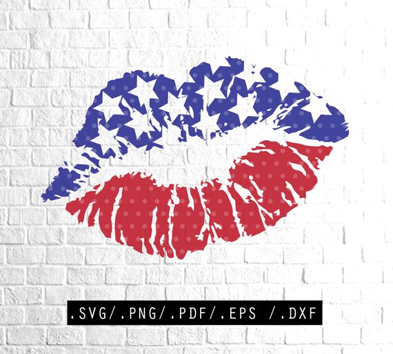 Download Lip Lips american flag SVG Clipart Cut Files Silhouette Cameo