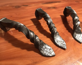 Railroad Spike - Oyster shucker - Oyster Knife - Camping Equipment - Blacksmith - Curved Handle - Utensil - Gift - Bottle Opener -