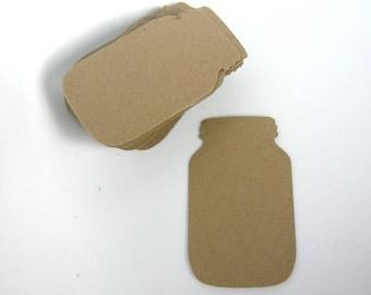 Cut Outs Kraft Brown Mason Jar Die Cut 1 3/8 x 2 3/8 Inch Scrapbooking