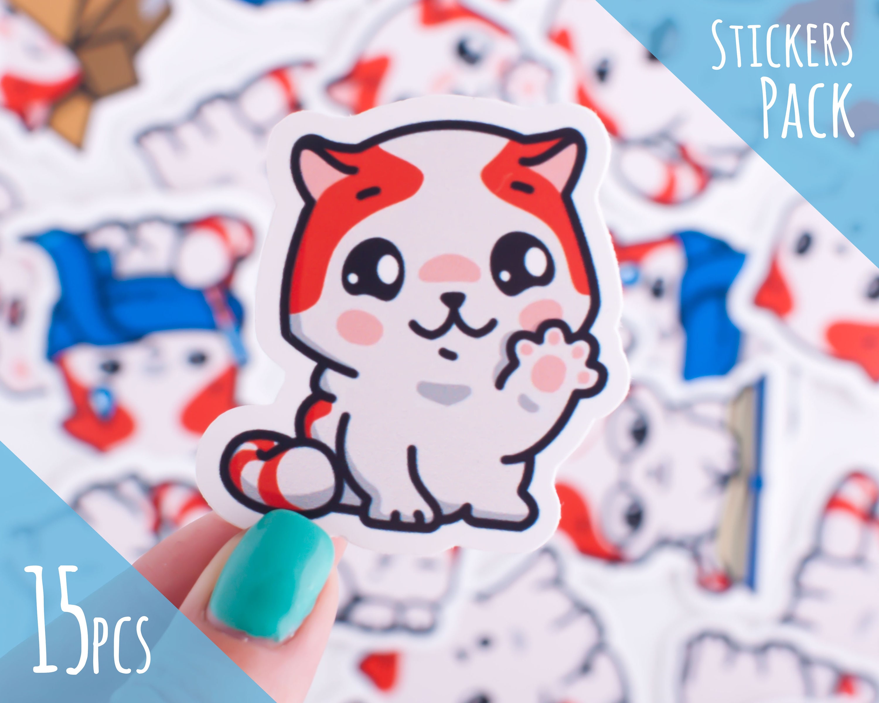 Cat Stickers Planner Kawaii Stickers Vinyl Car Decal Kitten Cat Stickers Planner Kawaii Stickers Vinyl Car Decal Kitten