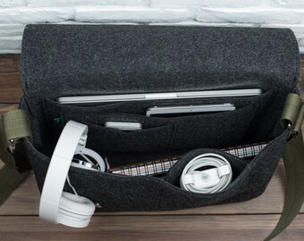 Men laptop bag, laptop messenger, MacBook bag, felt bag, 13" MacBook Air, MacBook case, Gopher