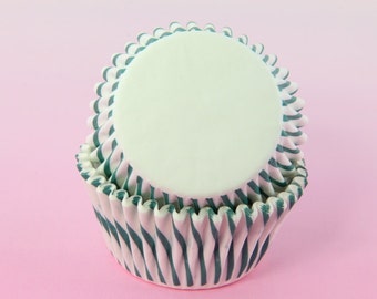 Green Stripes 2'' Standard Size Cupcake Liners, Baking Cups Bulk