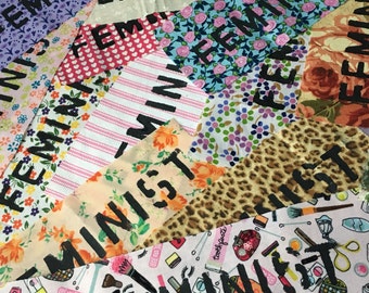 Feminist Patch - Various Fabrics Available, Floral, Pinstripe, Paisley
