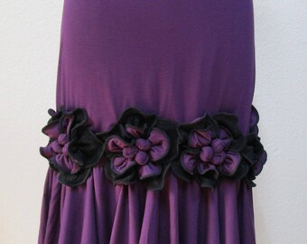 Lovely special rose decoration in purple color skirt or tube dress for your option plus made in USA (VN98)