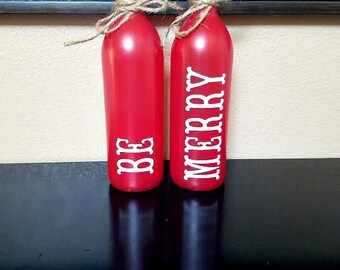 Christmas Wine Bottles - Christmas Decor - Christmas Wine Decor - Wine Bottle Decor - Wine Gift - Holiday Wine Bottles - Christmas Gift
