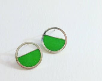 Green Resin Earrings