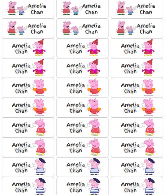 peppa pig name labels peppa pig return address labels name