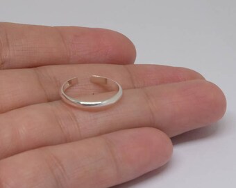 Plain Classic Sterling Silver Toe Ring, Boho Ring, Adjustable Ring, Midi Ring, Stacking Ring, Sterling Silver Jewelry