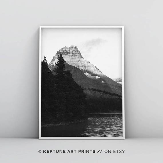 Wilderness printable black and white woodland print modern Wilderness printable black and white woodland print modern