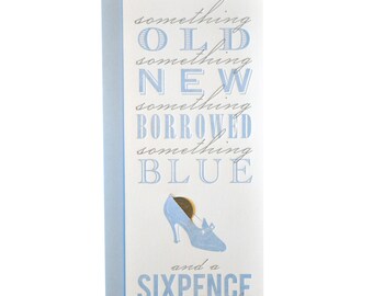 Letterpressed Sixpence Wedding Greeting Card