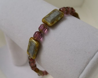 Rose Czech Glass Bracelet