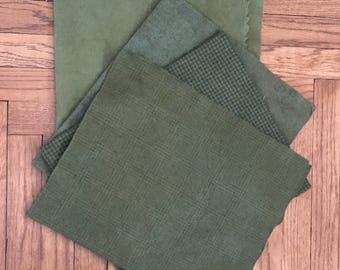 Hand Dyed 100% Wool, 'Sweet Annie', various sizes and textures