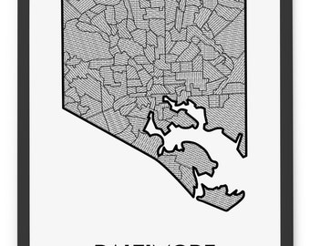 Neighborhoods of Baltimore Patchwork Map