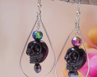Black Skeleton Earrings