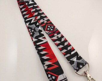 Aztec Lanyard Teacher Lanyard Geometric Lanyard Arrow Lanyard Nurse Lanyard Aztec Key Holder Gift Lanyard Grad Gift Fabric Lanyard