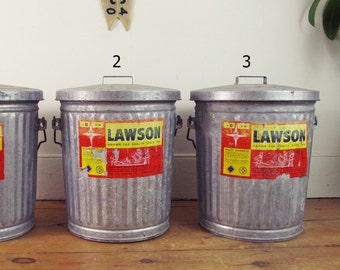 industrial garbage can,trash can,waste basket,storage bin,metal bucket,recycle bin,galvanized trash can,industrial,farmhouse antiques