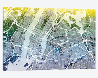 new york city street map new york city map canvas wall art gradient urban street map map of new york downtown manhattan nyc decor gift