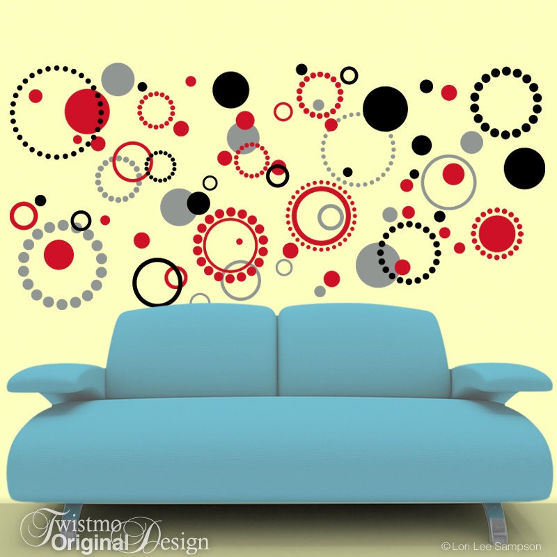 70 Wall Pattern Vinyl Decals Circles and Dots Wall Decals