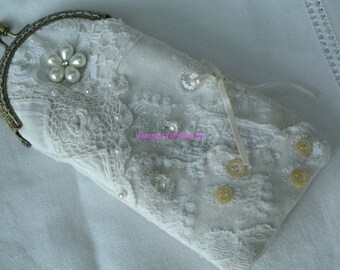 shabby, old lace glasses case sunglasses case