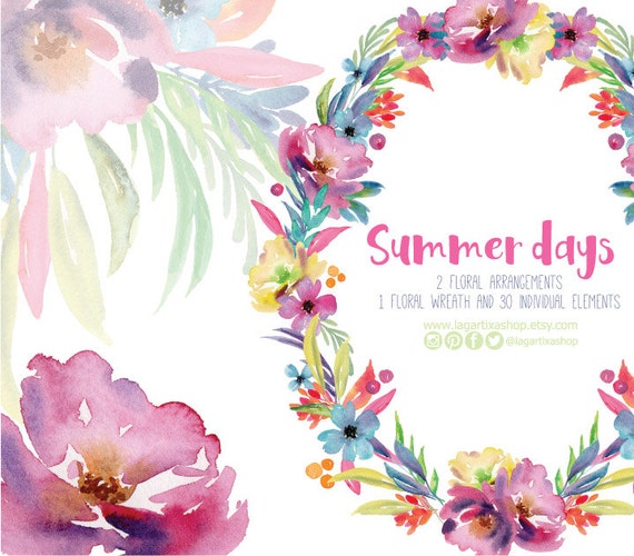 flores en acuarela clipart png pintadas a mano arreglo de bridal shower greeting cards printables
