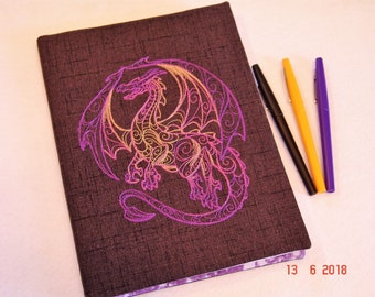 Purple and Gold Dragon Composition Notebook Cover