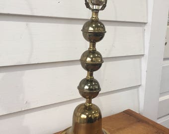 Brass Table Lamp in Retro Three Globe Design