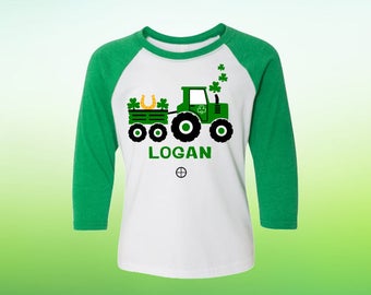 Boys St Patricks Day Shirt, Personalized St Patricks Day Shirt Boys, Shamrock Shirt Boys, Boys St Patricks Day Shirt Raglan, S to XL