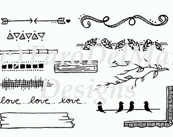 RETIRING: Bitsy Borders - Acrylic Stamps for Bible Journaling, Scrapbooking, Card Making