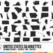 United States Clipart Collection, State Shapes Vector, Map Clipart, USA Vector Pack, Planner Clipart, Scrapbooking Cliparts