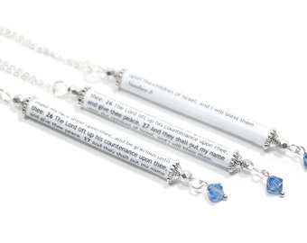 Numbers 6 - Blessing Necklace - Lord Bless You and Keep You - Scripture - Aaronic Blessing