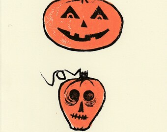 Jack-O-Lantern Cards, Halloween Card 6 Pack