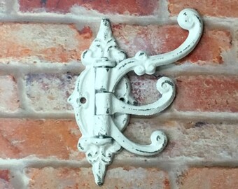 Shabby Chic Wall Hook/French Country/Coat Hook/Victorian Hook/Multi Hook/Ornate Hook/Distressed/French Country/Cottage/Towel Hook