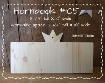 Hornbook #105 (5 1/4" X 10")