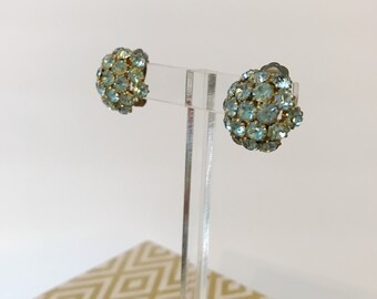 Vintage Blue Cluster 40's Earrings