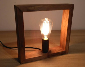 wood lamp, desk lamp, design lamp, handcraft lamp